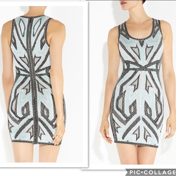 Herve Leger Dresses & Skirts - Auth Herve Leger Daria Geometric Dress Seafoam XS